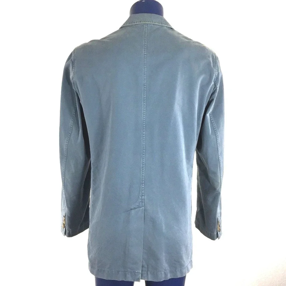 J.Crew Mens Jacket LARGE Dusty Blue Big Pocket Cotton‎ Casual Car Coat
